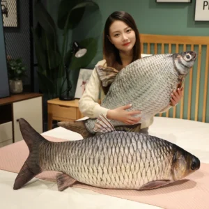 Peluche poisson carpe douce, coussin en coton