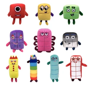 10 peluches chiffres de dessins animés éducatives
