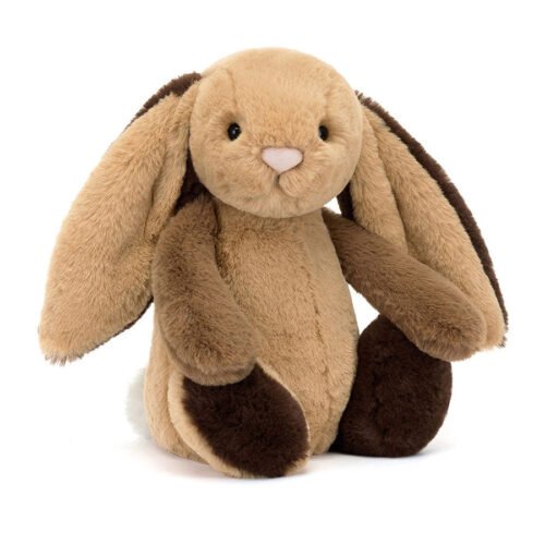 Peluche lapin Jellycat – Bashful patchwork brown – Photo 1