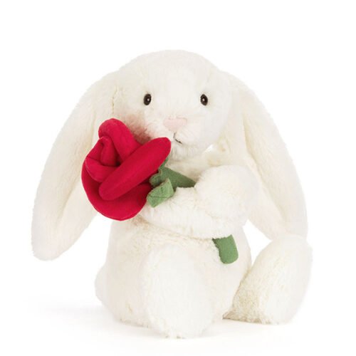Peluche lapin créme avec rose – Jellycat – Photo 1