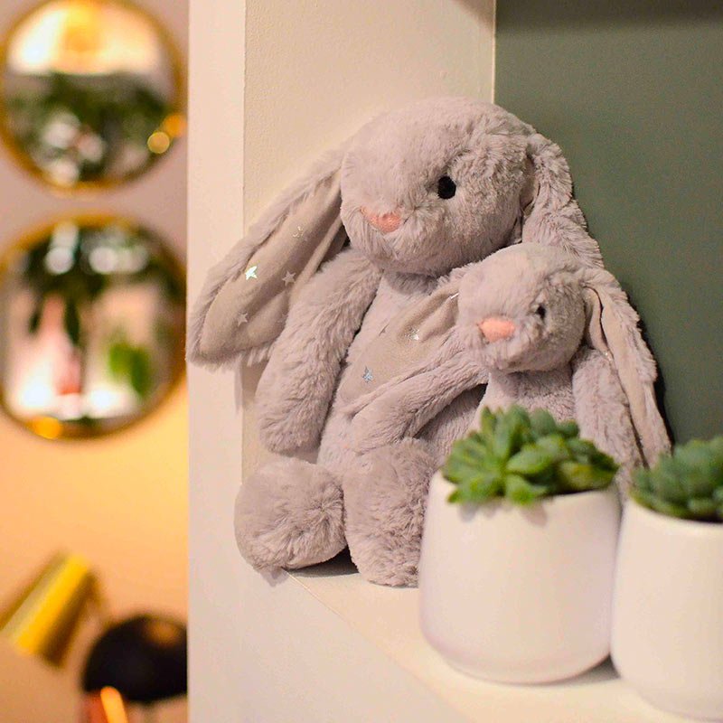 Peluche – Bashful Lapin Silver étoiles – Format moyen – Jellycat – Photo 2