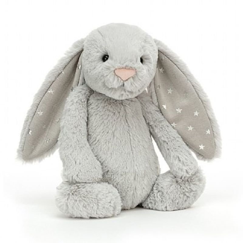 Peluche – Bashful Lapin Silver étoiles – Format moyen – Jellycat – Photo 1